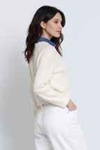 nash denim collared sweater