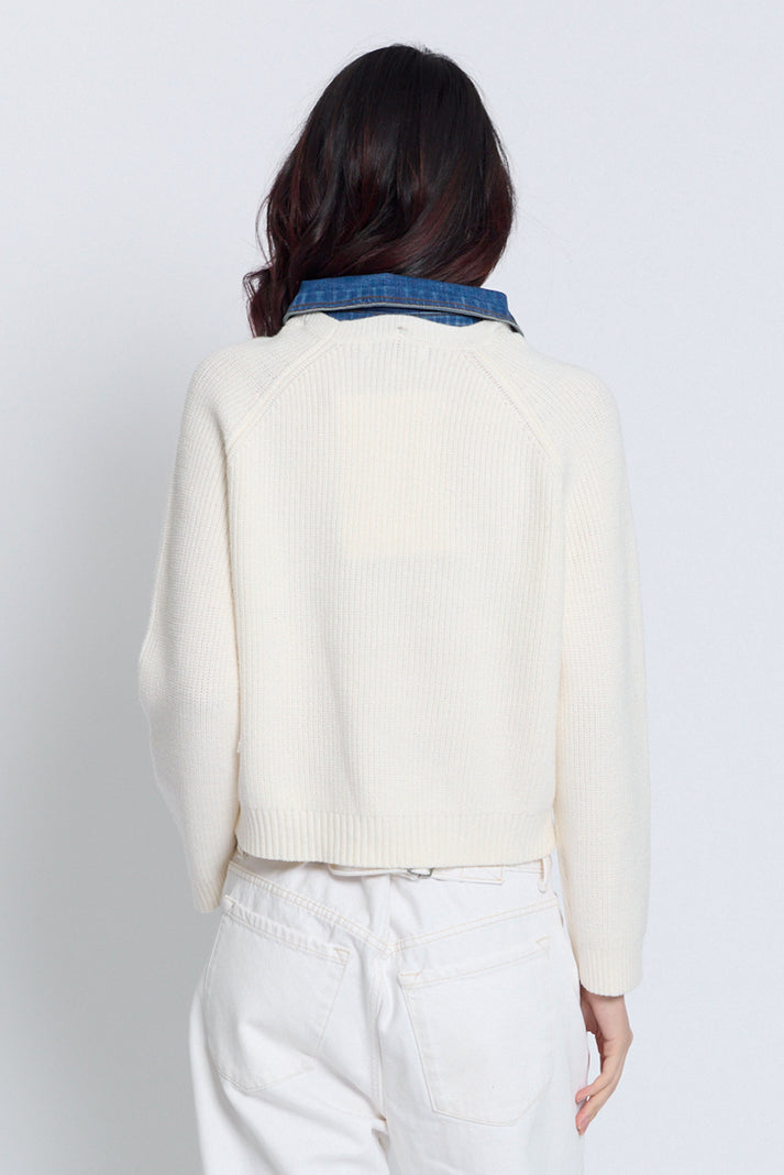 nash denim collared sweater