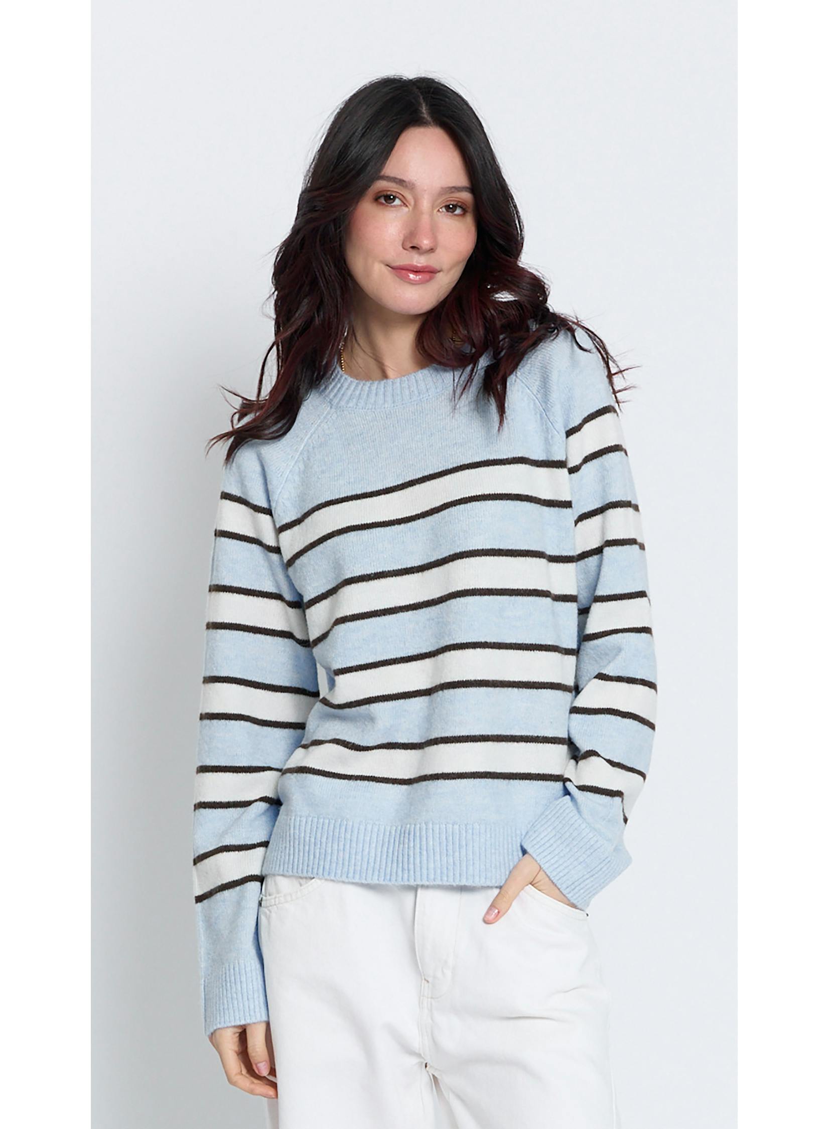 isla striped oversized raglan