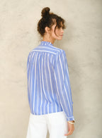 chrissie blouse in blue stripe
