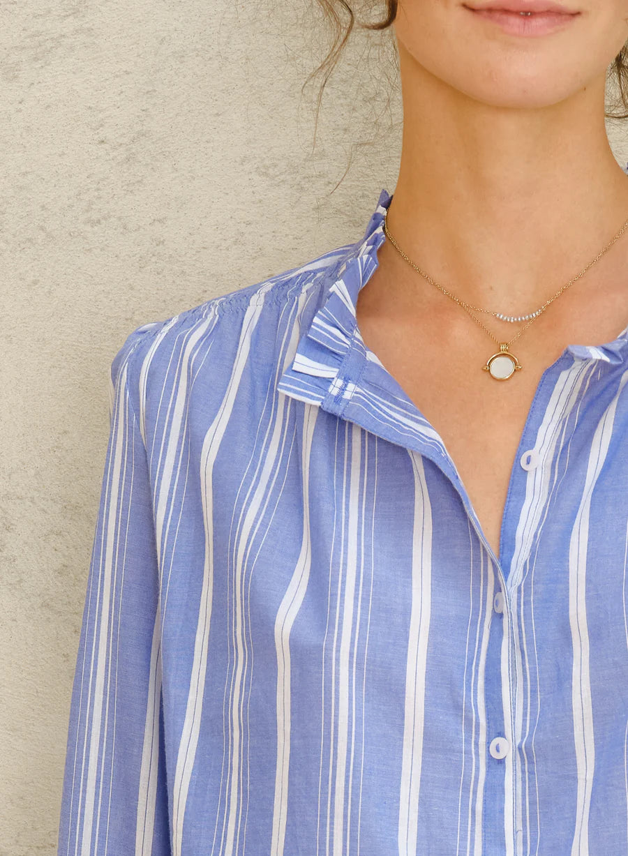 chrissie blouse in blue stripe