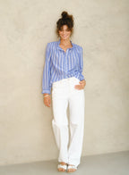 chrissie blouse in blue stripe