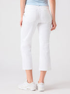 vacation high rise crop pant in white