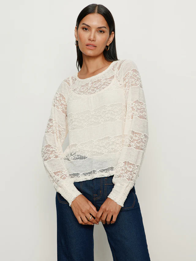 ultra femme raglan top in vintage ivory