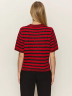 shine sweater tee in cherry laquer