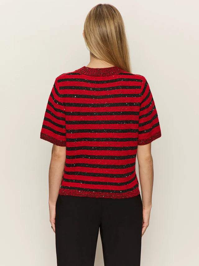 shine sweater tee in cherry laquer
