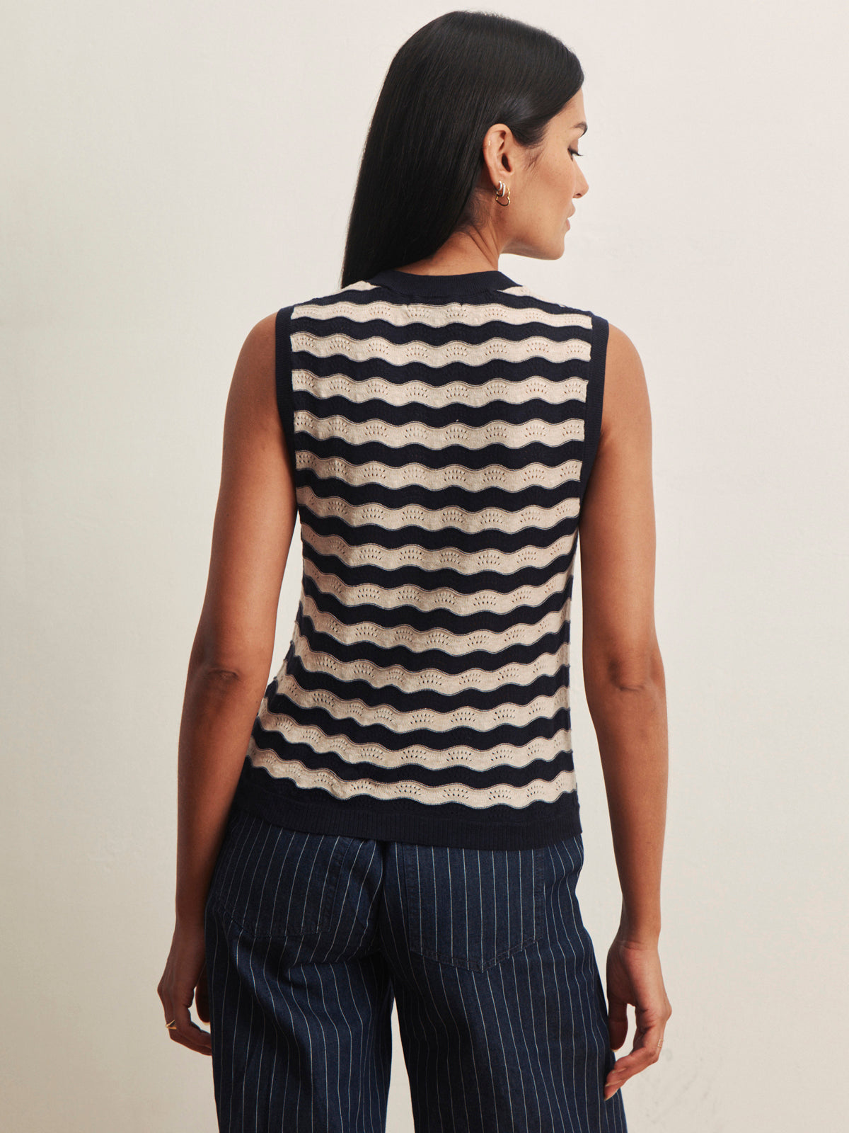 everyday chevron knit shell