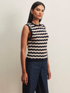 everyday chevron knit shell