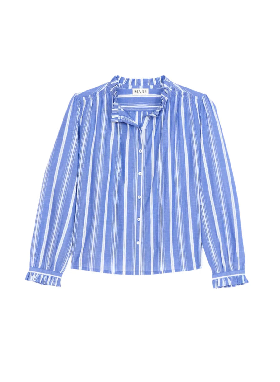 chrissie blouse in blue stripe