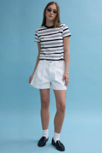 coronado pleated short in lamb