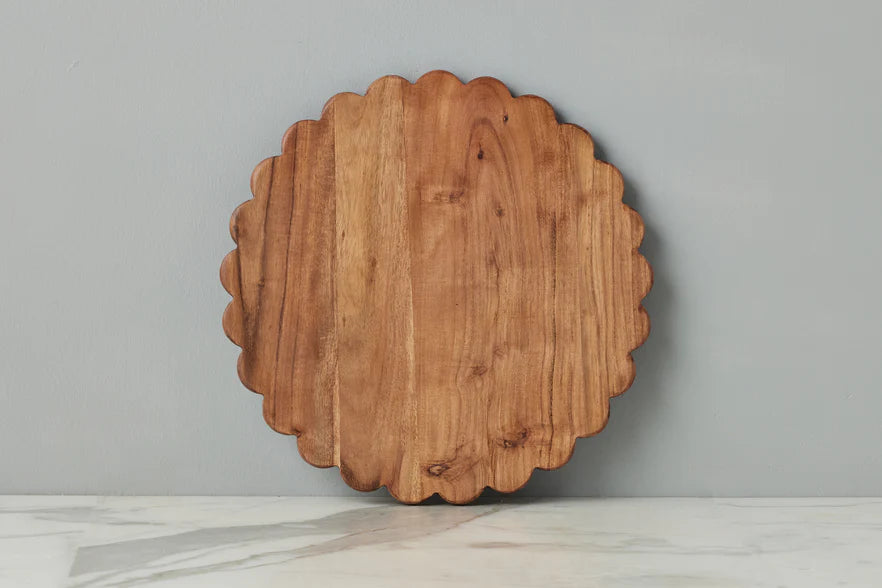 scalloped wooden board