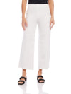wide leg crop pant in off white