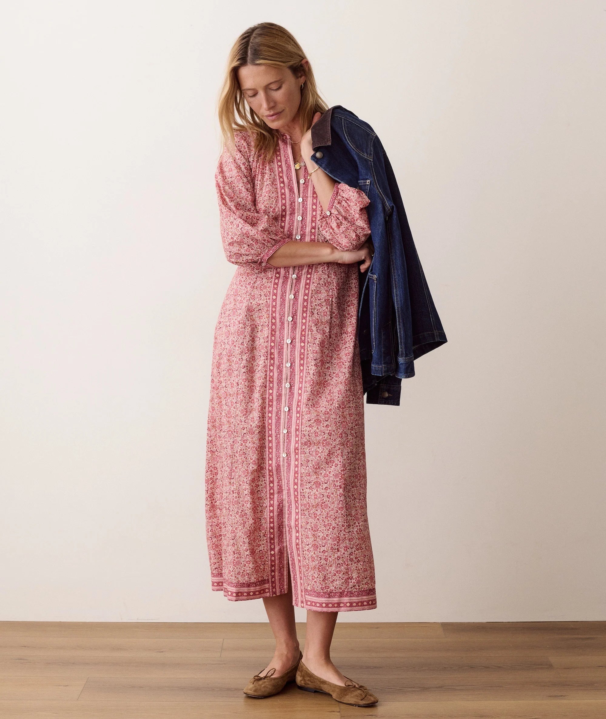 willow maxi dress in blush floral