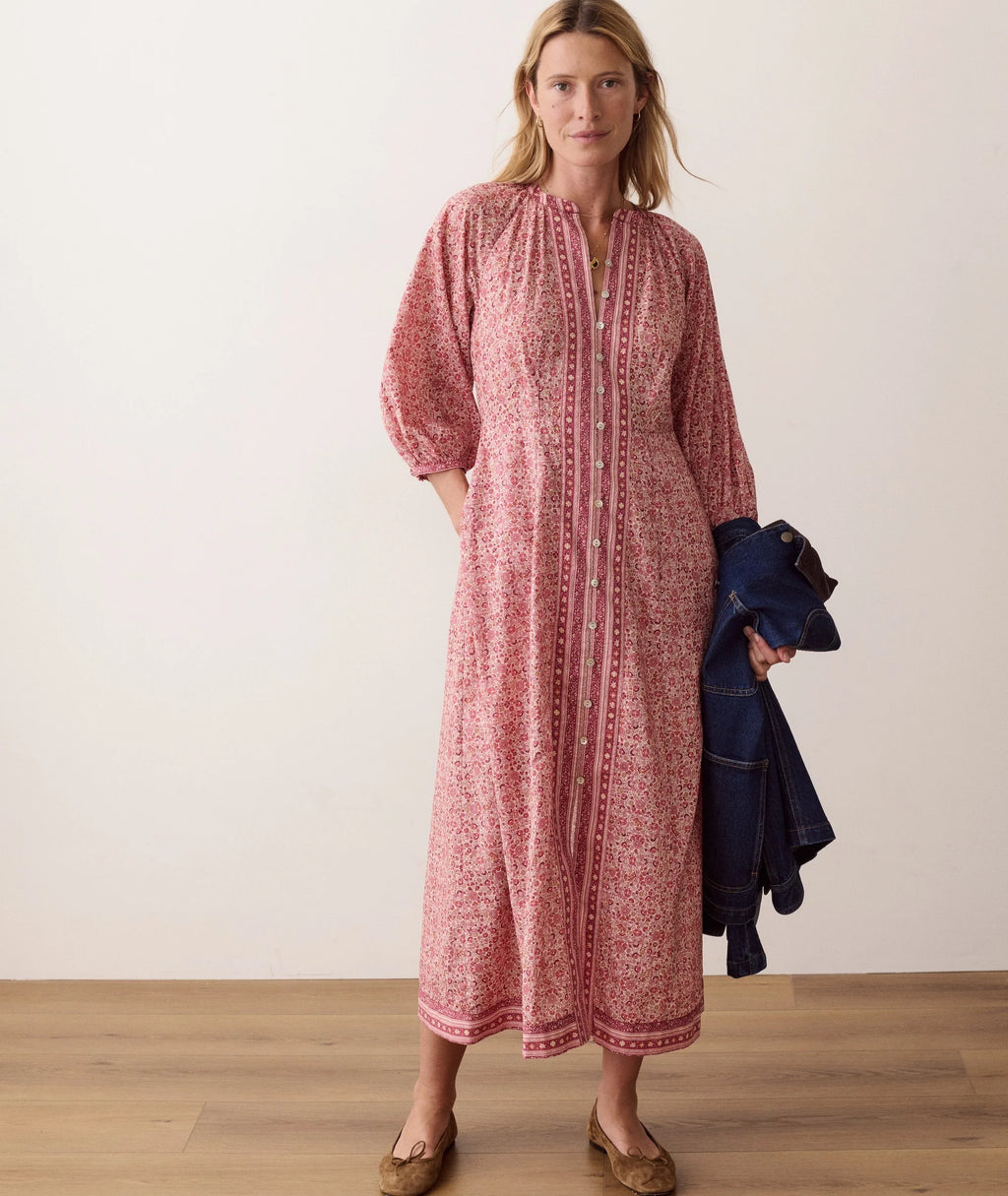 willow maxi dress in blush floral