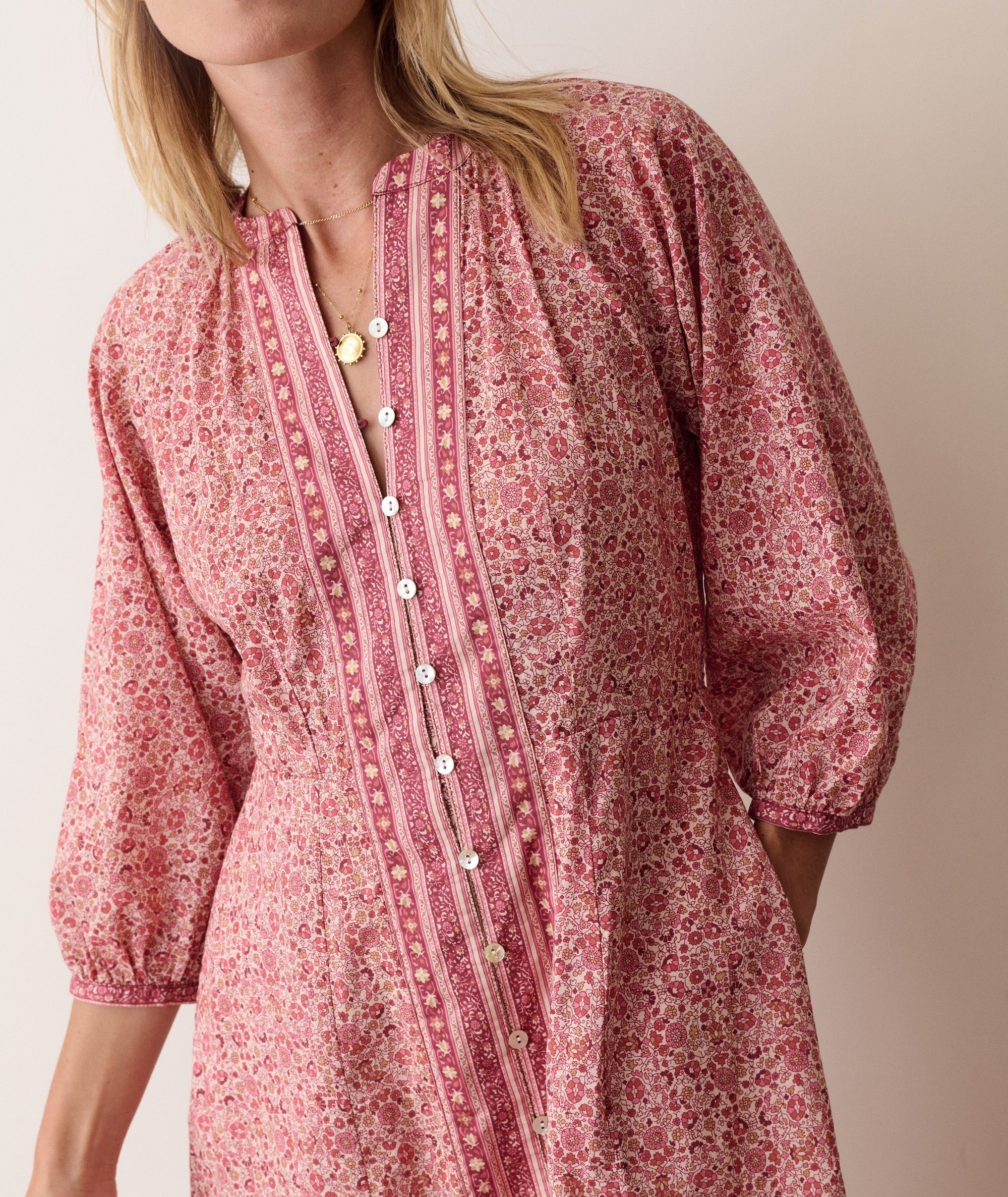 willow maxi dress in blush floral