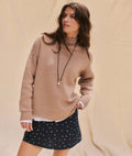 maggie funnel neck sweater in almond