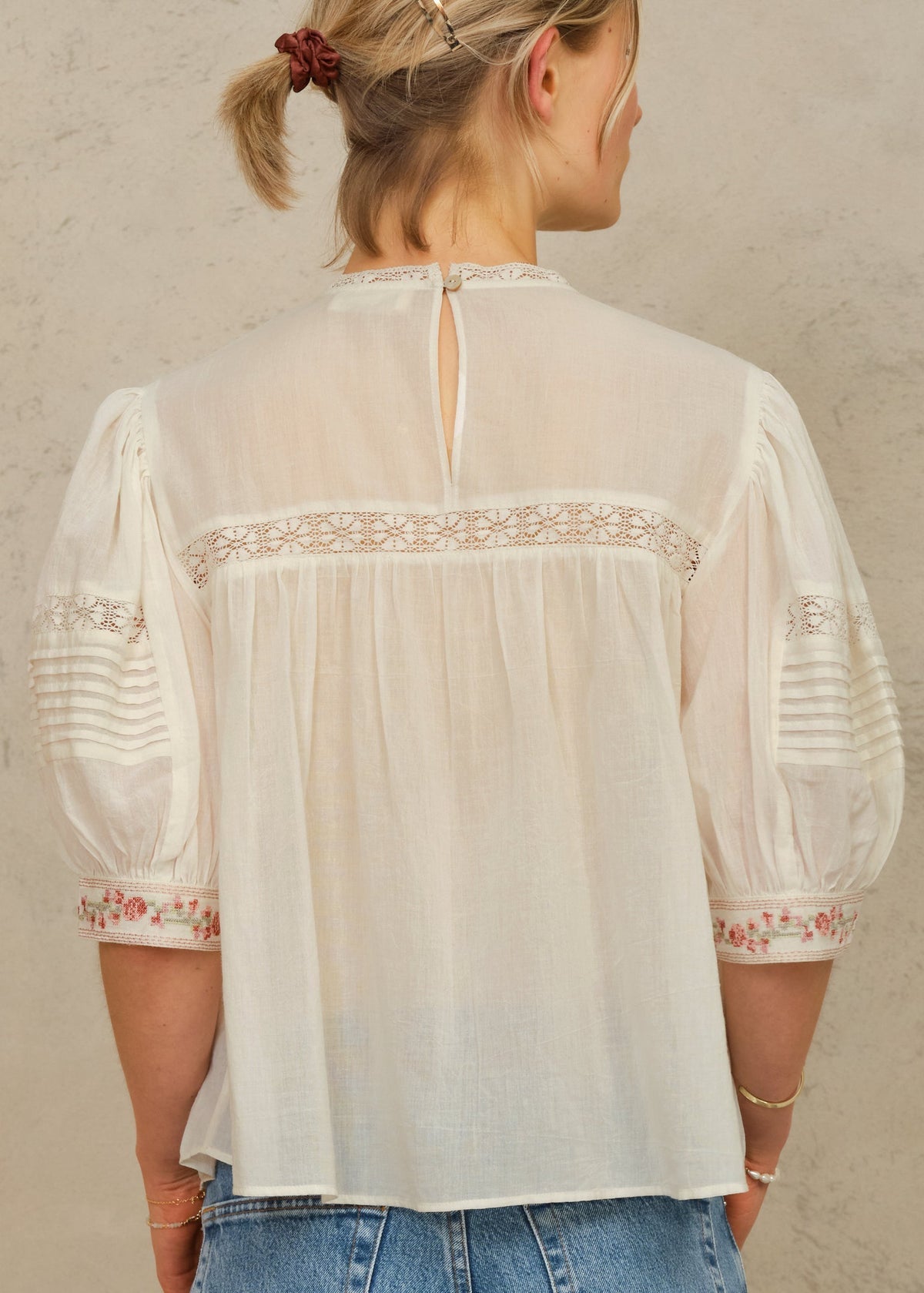 fleur embroidered blouse