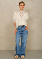 fleur embroidered blouse