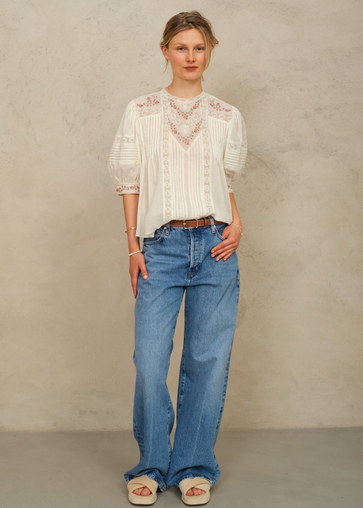 fleur embroidered blouse