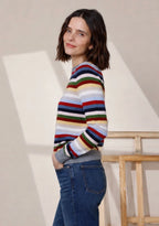 striped longsleeve crew in multi
