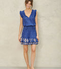 mina embroidered sundress in royal blue