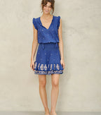 mina embroidered sundress in royal blue