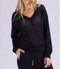 solid mesh v neck in navy