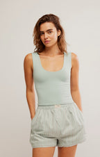 clean lines muscle cami in icy lake