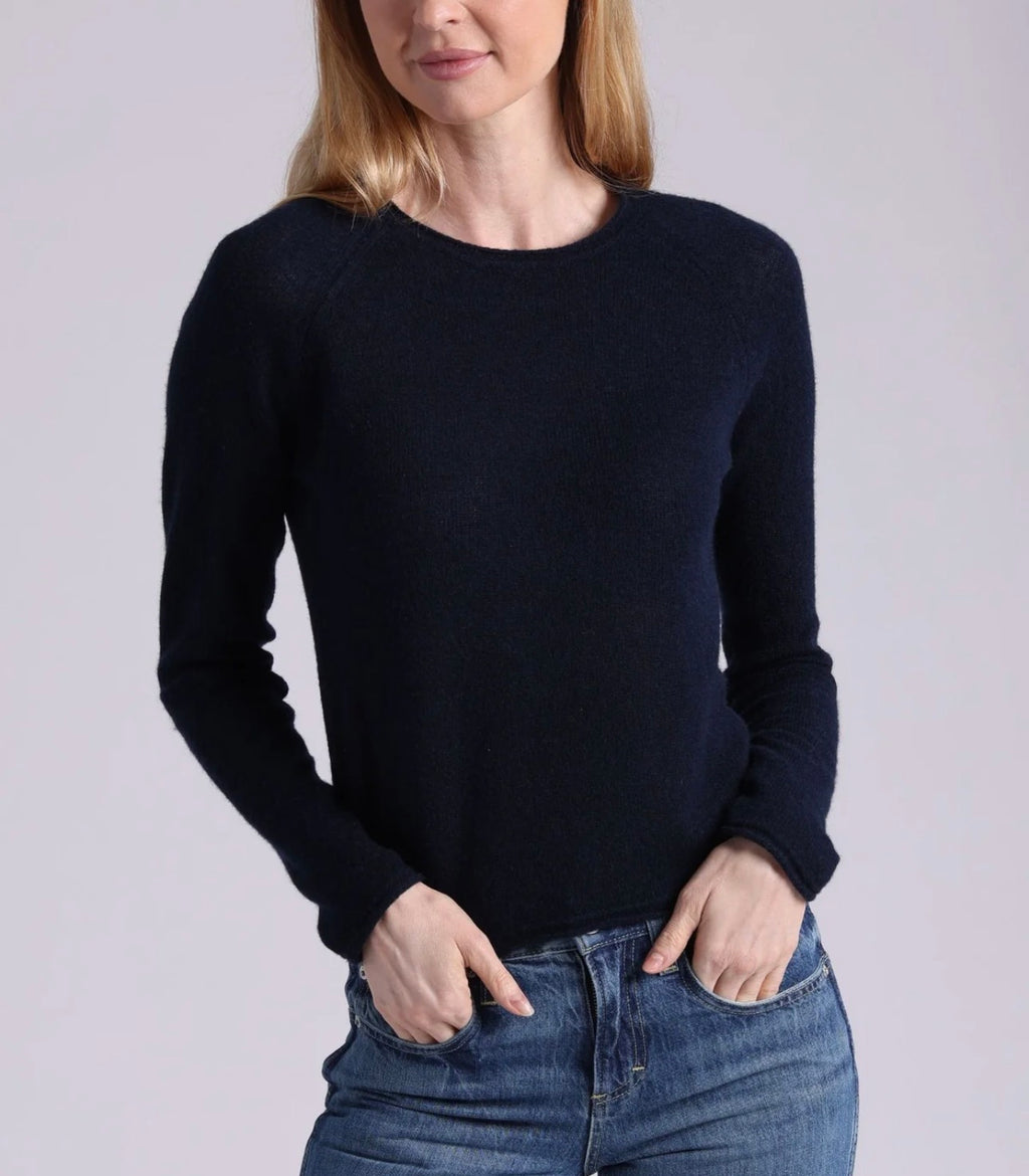 southern cashmere raglan rolled hem sweater