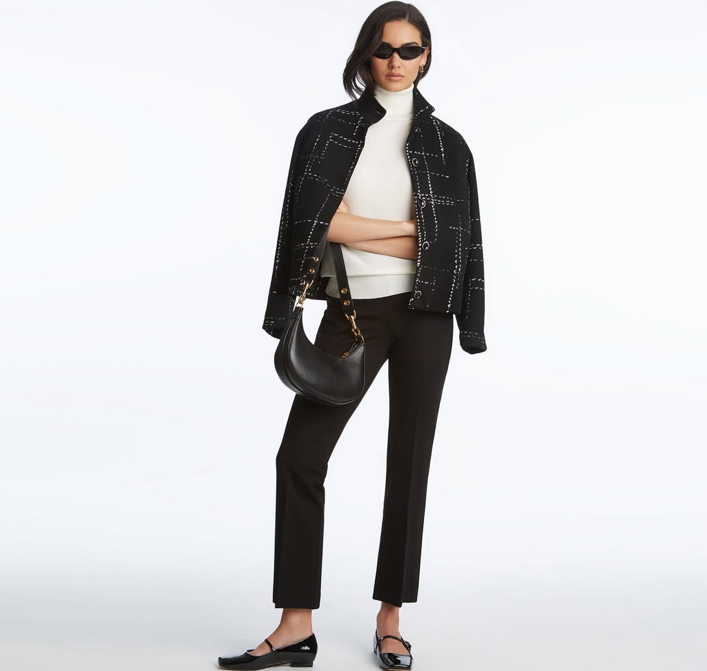 pull on ankle pant in black