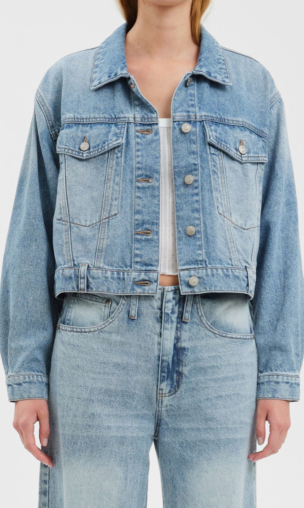 bestie cropped denim jacket