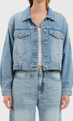 bestie cropped denim jacket