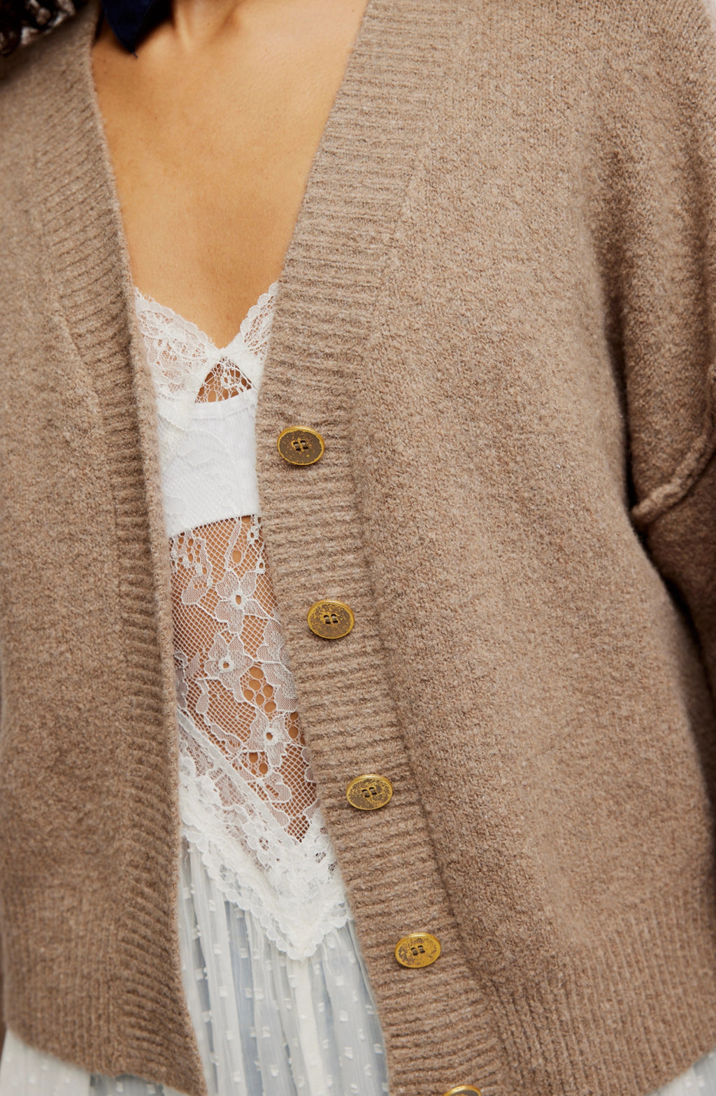 cool of the night cardi in mocha