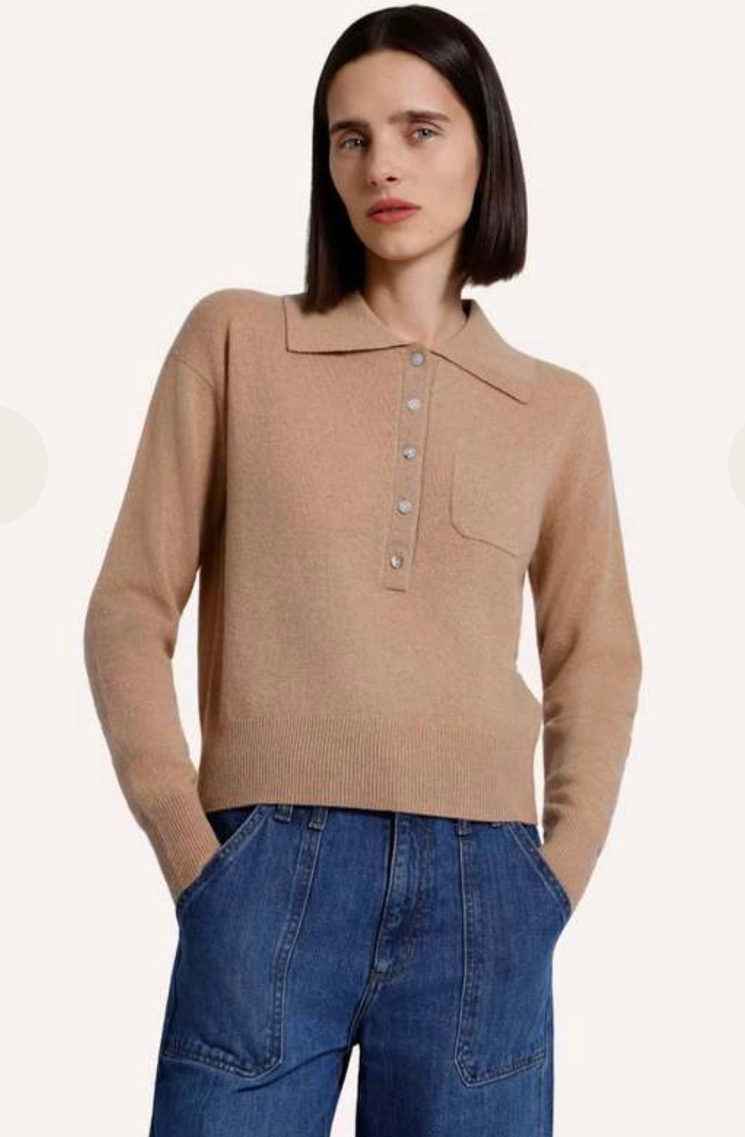 henley collared shirt with pocket