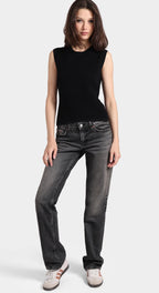 cotton cashmere ottoman rib top