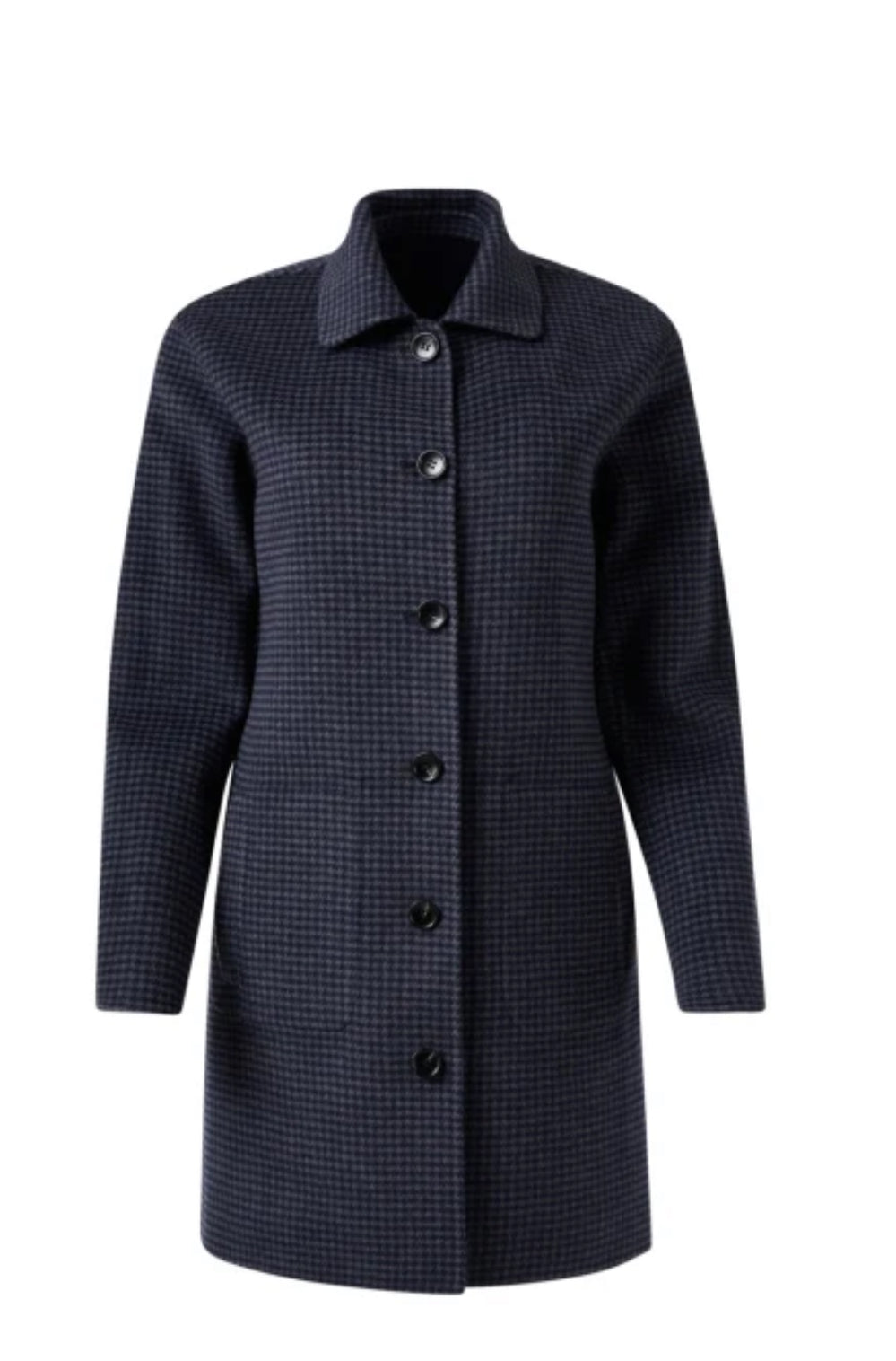 reversible button front navy/ houndstooth jacket