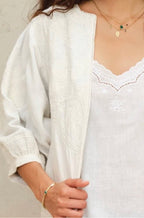 averi embroidered jacket in ivory