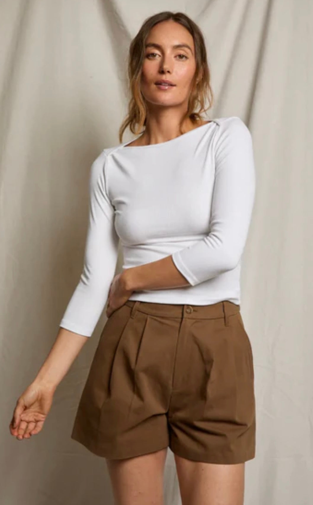 mei twill shorts in mocha