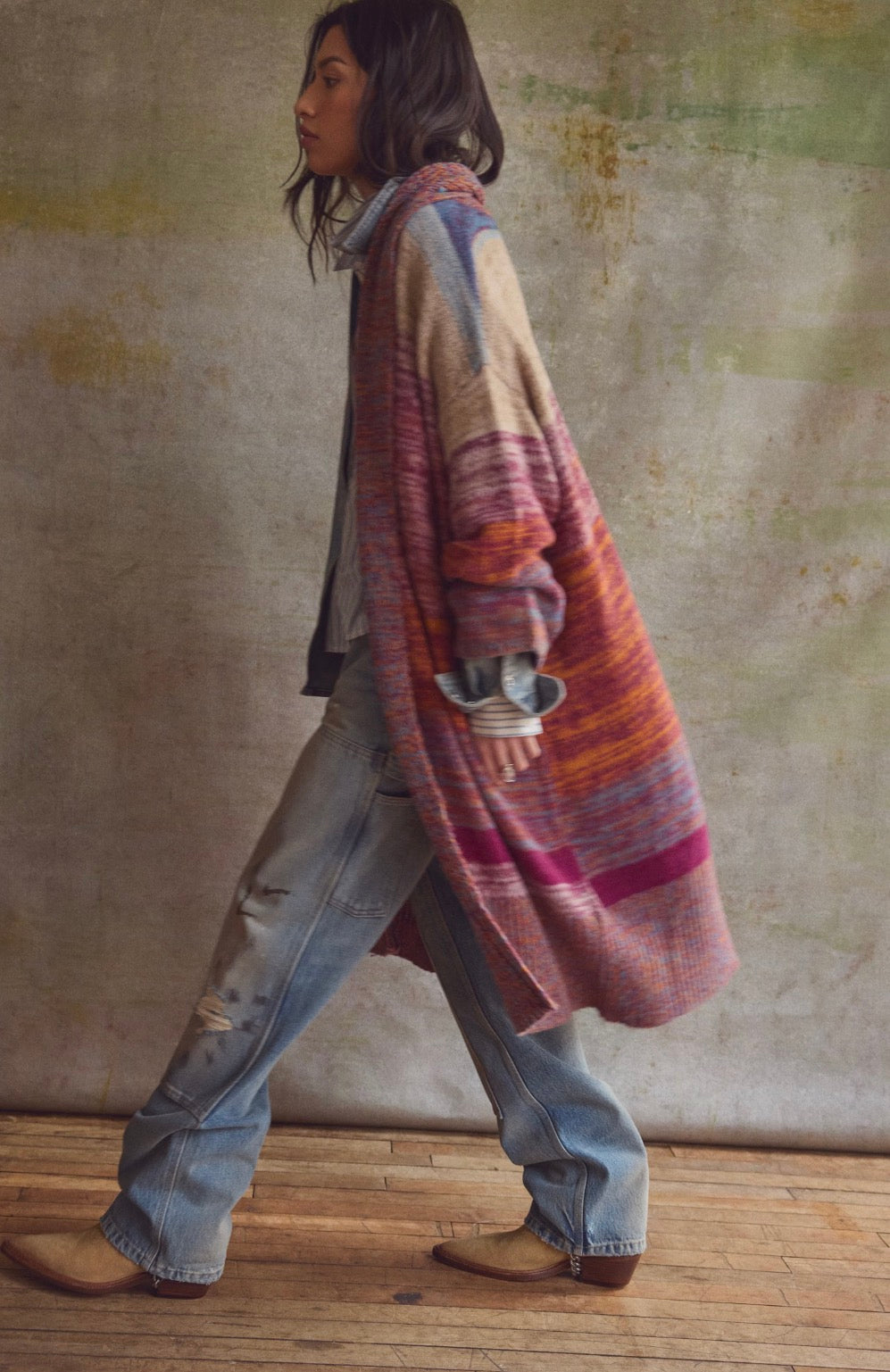 enid cardi in ocean sunset