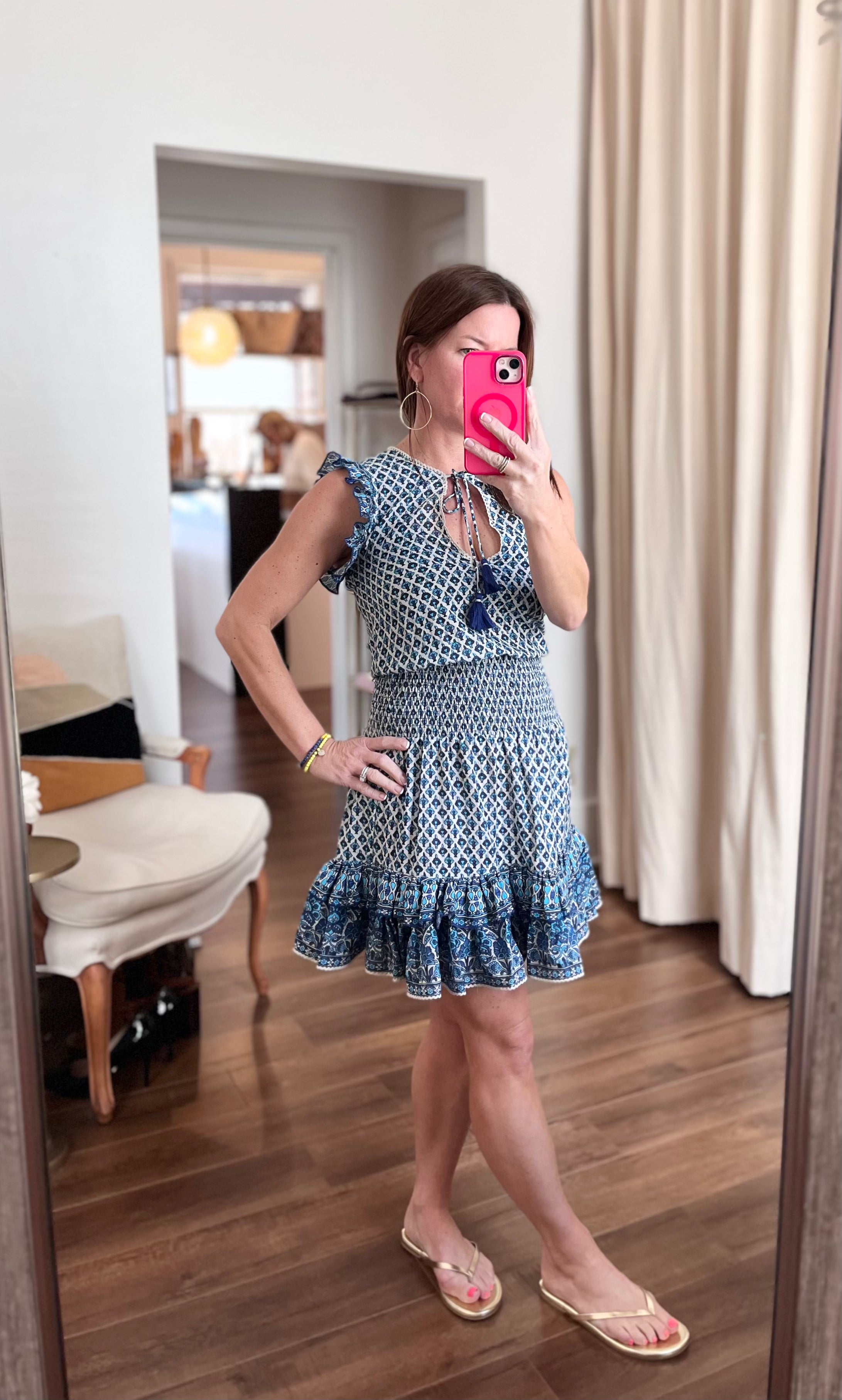 viti print sundress in blue