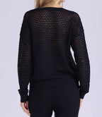 solid mesh v neck in navy