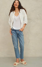 averi embroidered jacket in ivory