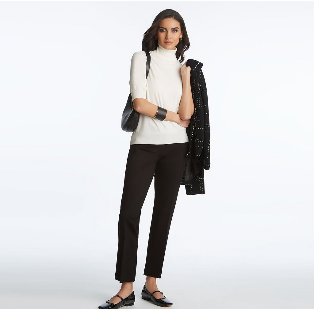 pull on ankle pant in black