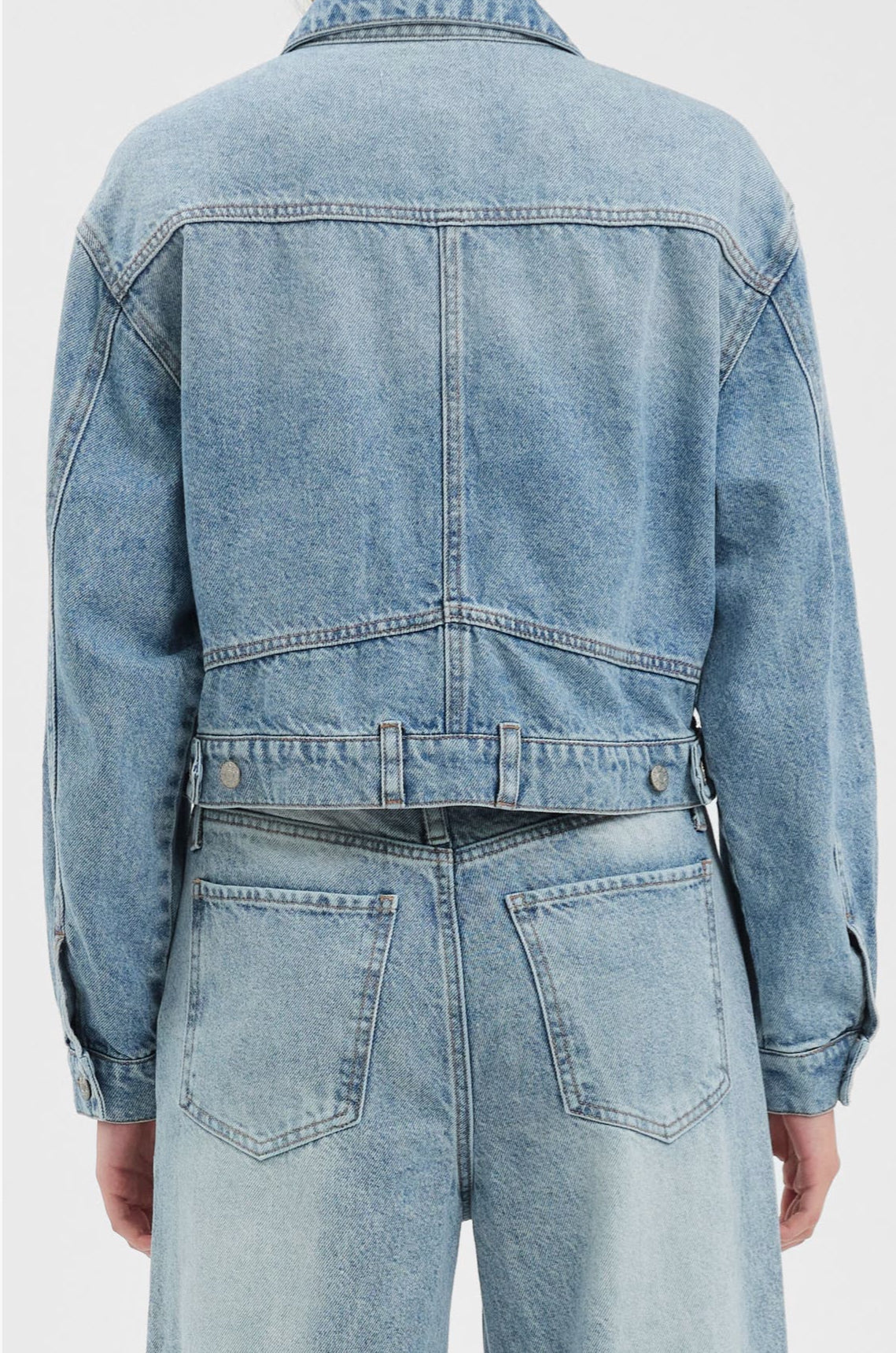 bestie cropped denim jacket
