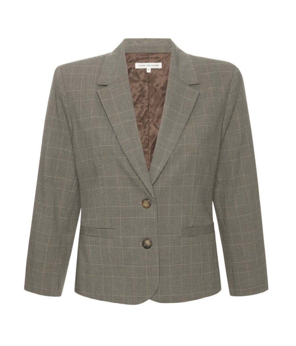 mini plaid shrunken blazer