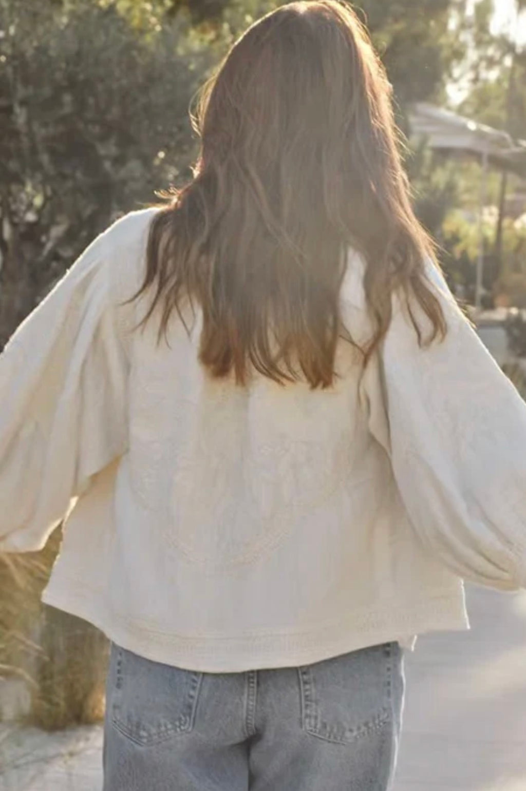 averi embroidered jacket in ivory