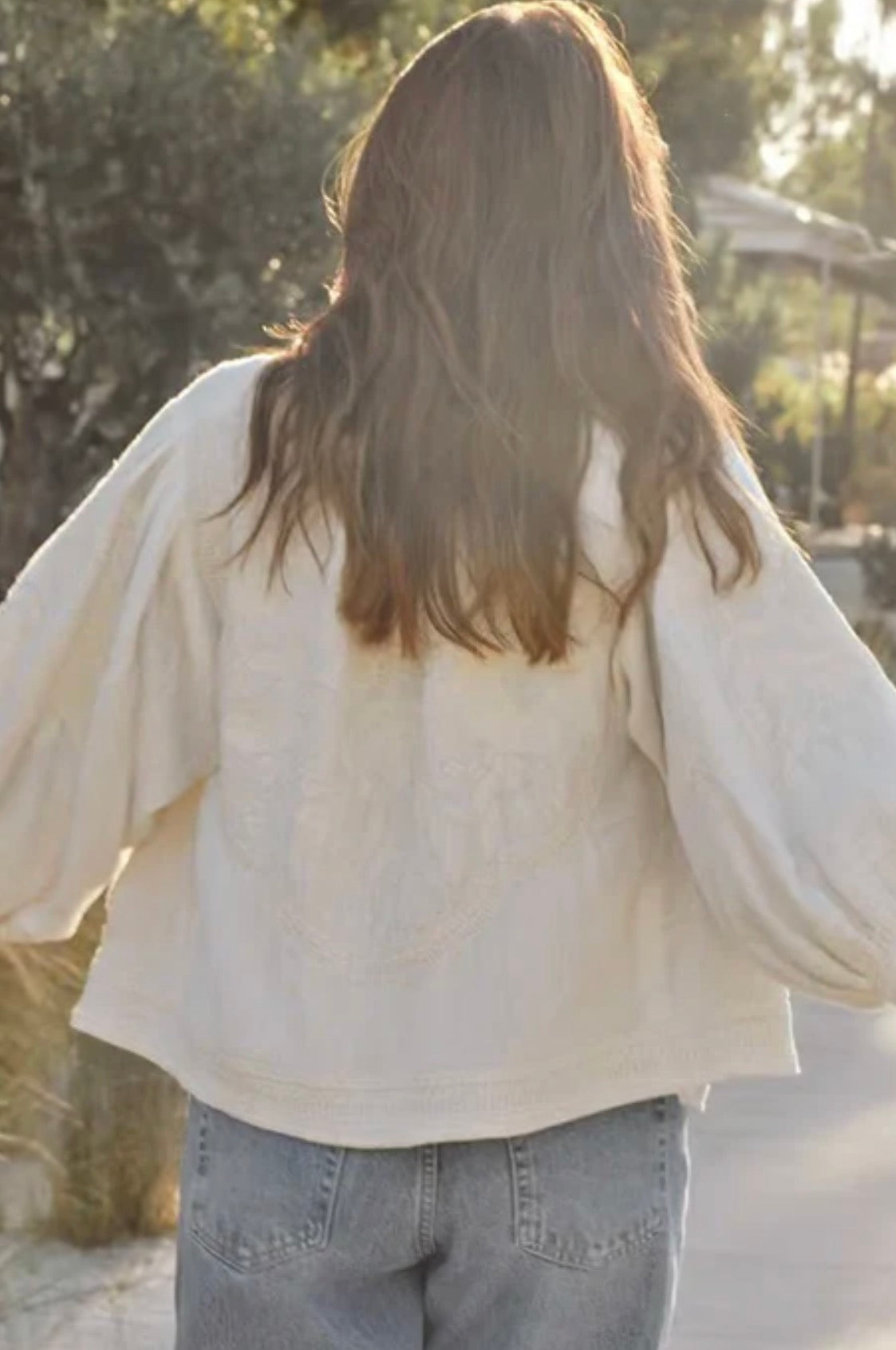 averi embroidered jacket in ivory