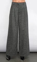 adele high waist herringbone wide leg trouser