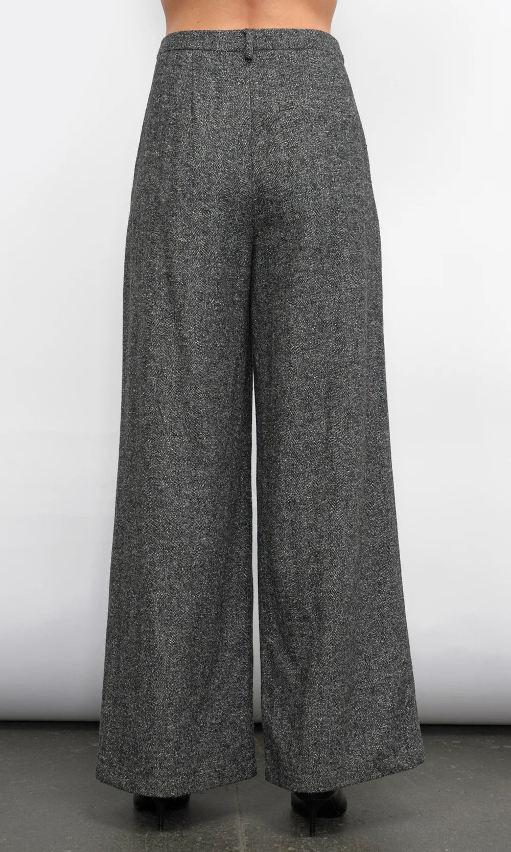 adele high waist herringbone wide leg trouser