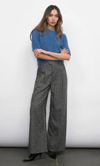 adele high waist herringbone wide leg trouser